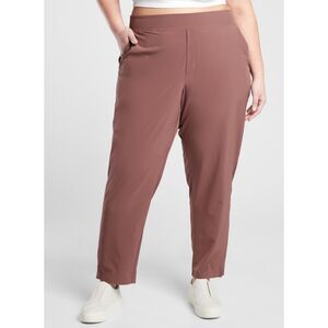 Athleta Brooklyn Ankle Pants Mineral Brown Semi-Fitted Lightweight Slim Fit 14